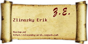 Zlinszky Erik névjegykártya