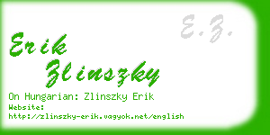 erik zlinszky business card